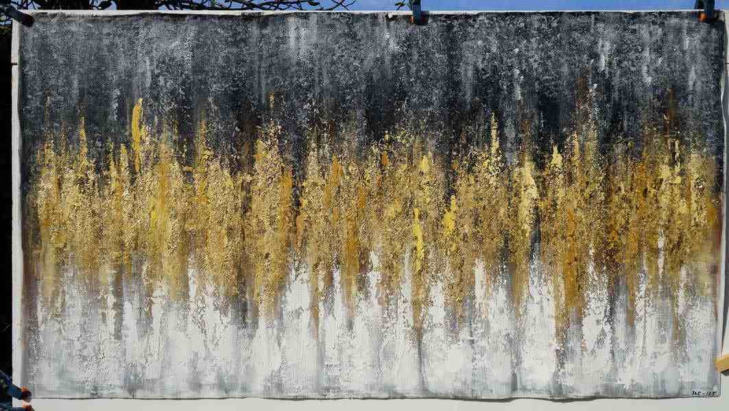 Abstract Original Handmade White Leaf Abstract Canvas Artwork 2VS0W